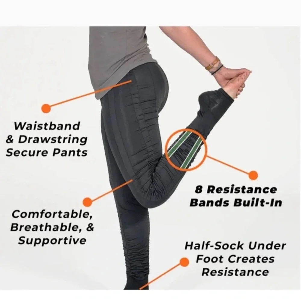 AGOGIE Wearable Resistance Band +20 Pants Black Leggings Drawstrings Women's L